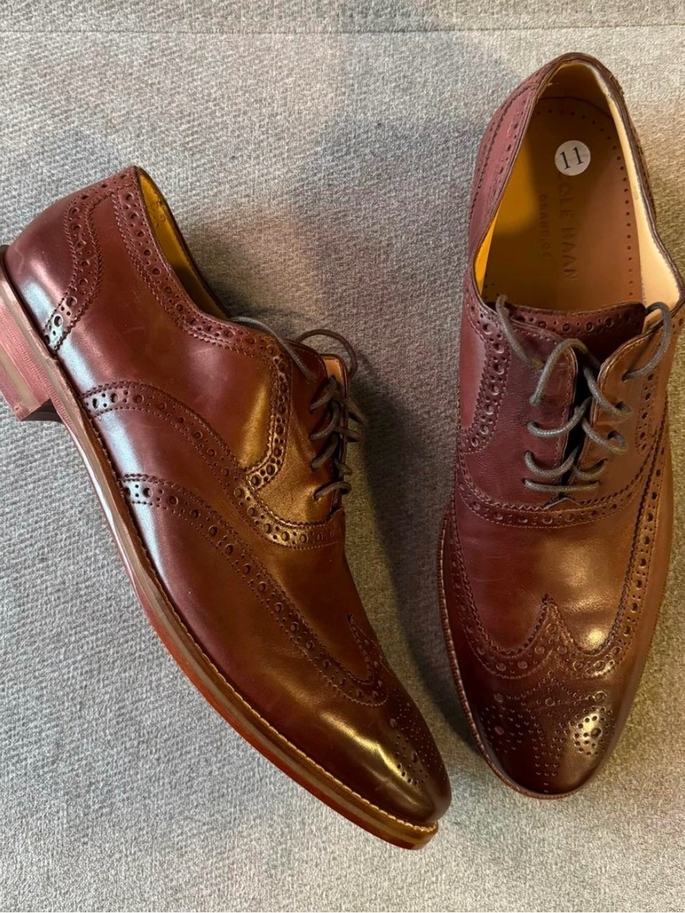 Cole Haan Men's Burgundy Wingtip Oxford Dress Shoes